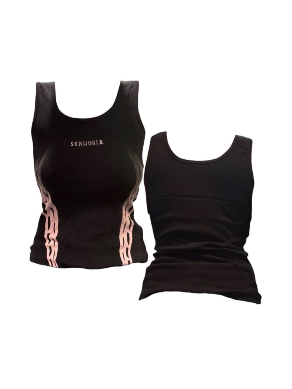 Vintage SeaWorld Black & Pink Ribbed Tank Top